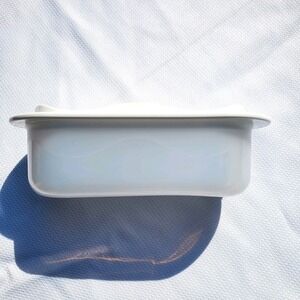 NEW! ● Tupperware ● Tabletop Butter Dish ● Holds 1 Stick ● White ● Open House